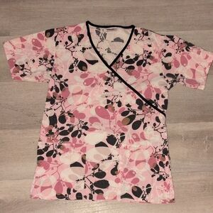Jasco Uniforms Floral/Botanical Print Scrub Top - Size XS